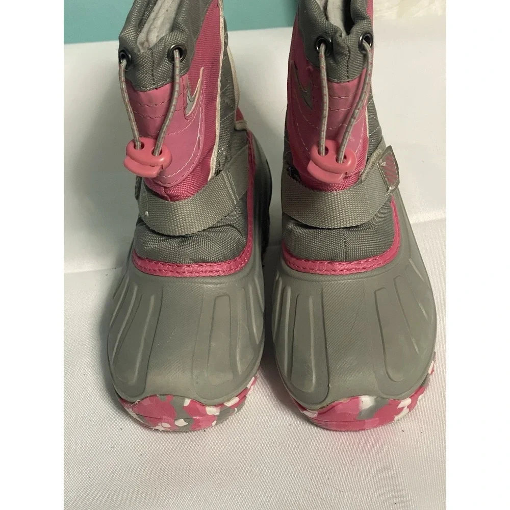 Gray & Pink Snow Boots‎ w/ Fleece Lining -- Little Girls' Size 10 Bin4